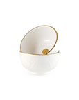 2x Ceramic White & Gold Bowl // Mini - M A H R I M A H R I