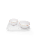 2x Ceramic White & Gold Bowl // Mini - M A H R I M A H R I
