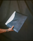 Black Leather Laptop Sleeve - M A H R I M A H R I