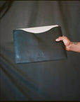 Black Leather Laptop Sleeve - M A H R I M A H R I