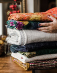 Double Natural Kantha Throw I1 - M A H R I M A H R I