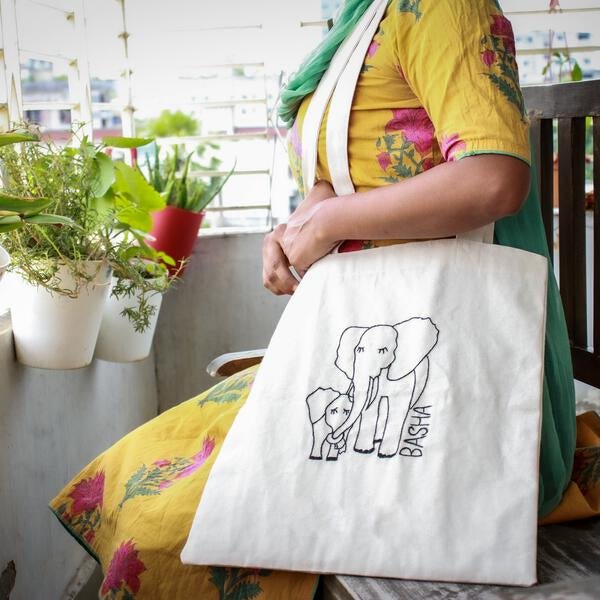 Embroidered Elephant Basha Bag - M A H R I M A H R I