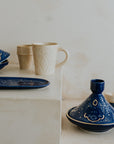Engraved Tagine // Blue & Gold // Small - M A H R I M A H R I