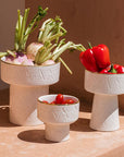 Footed Bowl Zwak, White & Gold // Medium - M A H R I M A H R I
