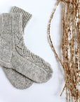 Hand Knitted Wool Socks - Grey - M A H R I M A H R I