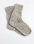 Hand Knitted Wool Socks - Grey - M A H R I M A H R I