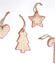 Kantha Fabric Tree Ornament // Set of 3 - M A H R I M A H R I