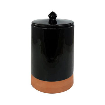 Lidded Terracotta Jar black - M A H R I M A H R I