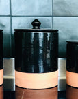 Lidded Terracotta Jar black - M A H R I M A H R I