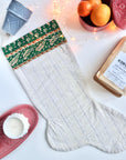 Natural Cotton Kantha Christmas Stocking - M A H R I M A H R I