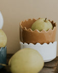 Tazza Stoneware Bowl // White & Gold // Medium - M A H R I M A H R I