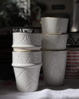 Beldi Engraved Cup // White & Gold // Large - M A H R I M A H R I