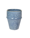 2 x Beldi Engraved Cup // Stone Blue & Gold // Medium - M A H R I M A H R I