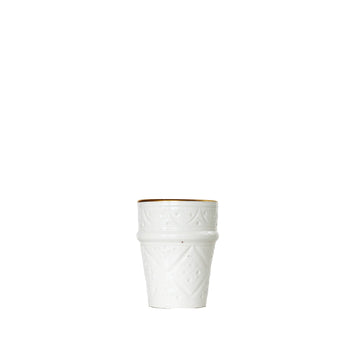 2x Beldi Engraved Cup // White & Gold // Medium - M A H R I M A H R I