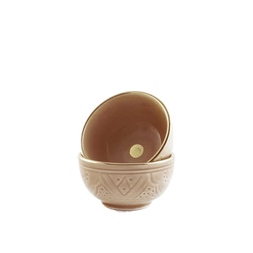 2x Ceramic Sahara & Gold Bowl // Mini - M A H R I M A H R I