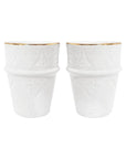 Beldi Engraved Cup // White & Gold // Large - M A H R I M A H R I
