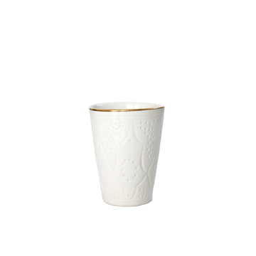 Ceramic White & Gold Cup // Large - M A H R I M A H R I