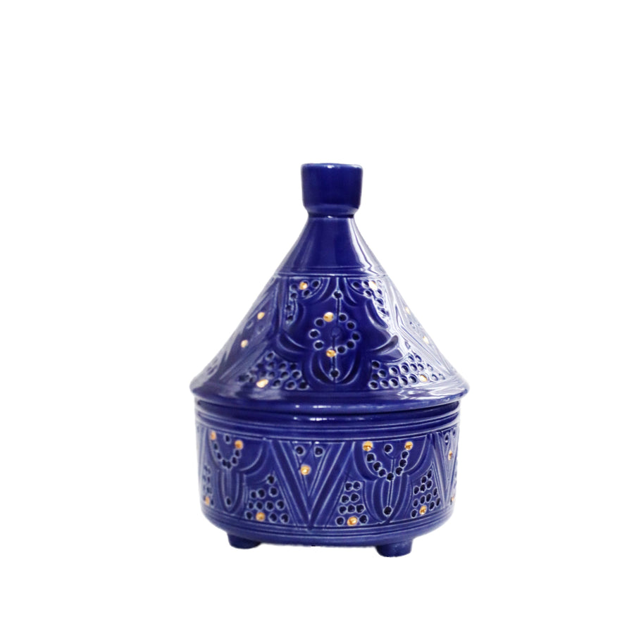 Engraved Tagine Bowl // Blue & Gold - M A H R I M A H R I