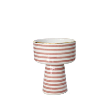 Footed Bowl Striped, Pink & Gold // Medium - M A H R I M A H R I