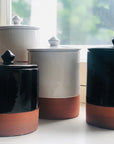 Lidded Terracotta Jar black - M A H R I M A H R I