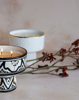 Soy Wax Candle in Footed Ceramic Jar - M A H R I M A H R I