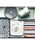 Striped ceramic tray // Green - M A H R I M A H R I