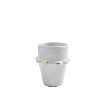 Tazza Stoneware Mug // White & Gold // Medium - M A H R I M A H R I