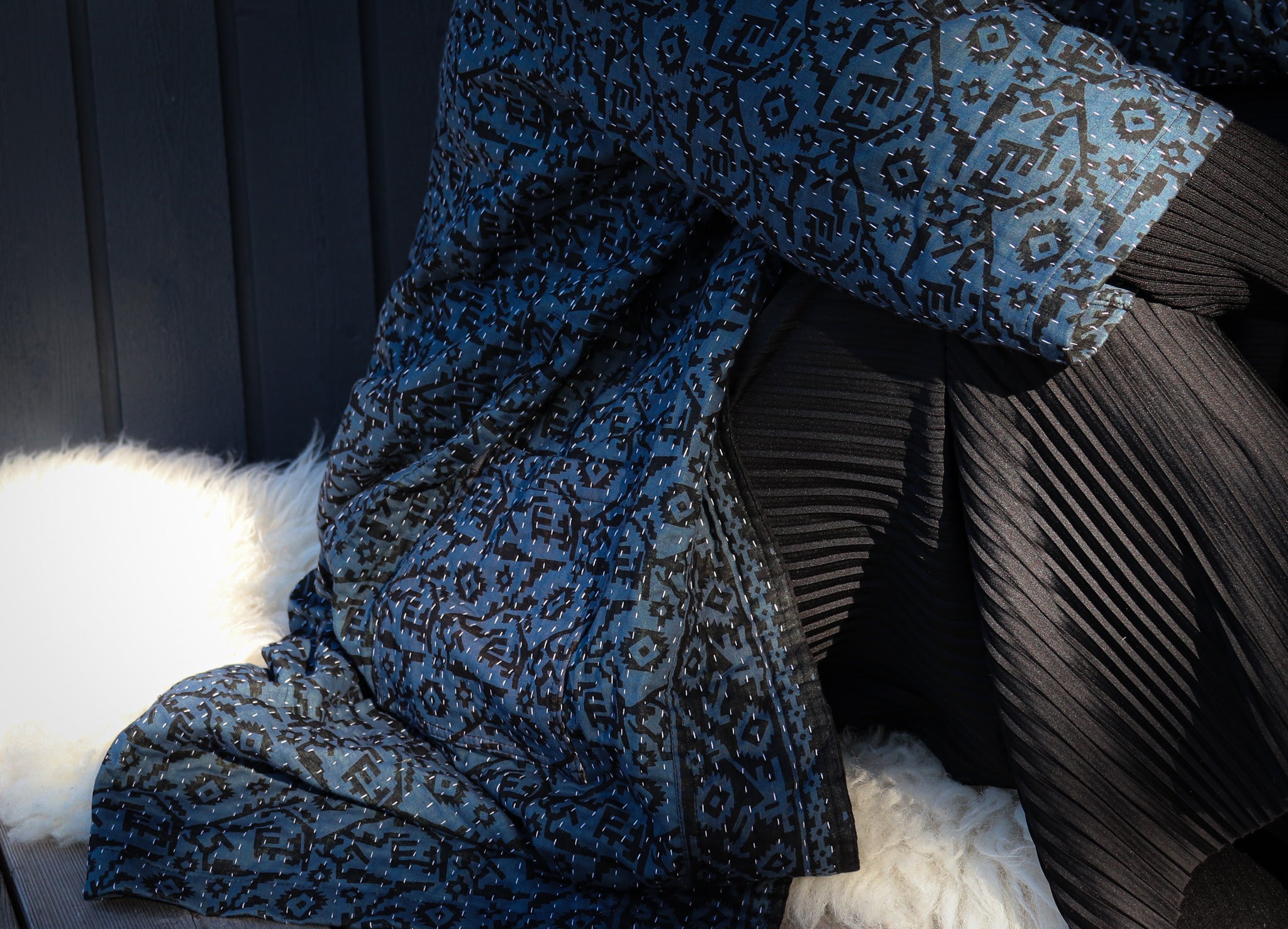 Unisex Kantha Robe // Indigo – M A H R I M A H R I