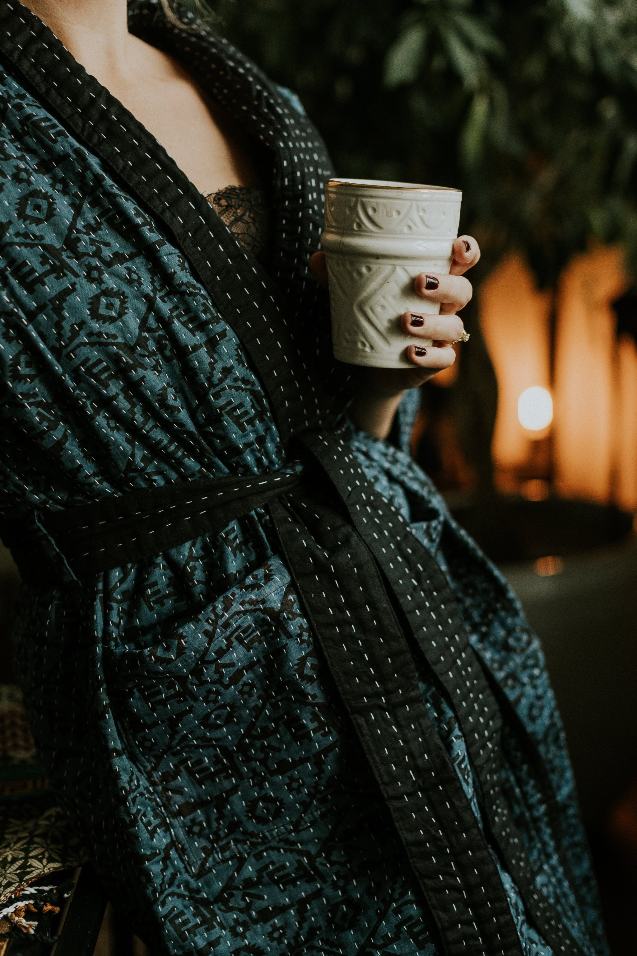 Unisex Kantha Robe // Indigo – M A H R I M A H R I